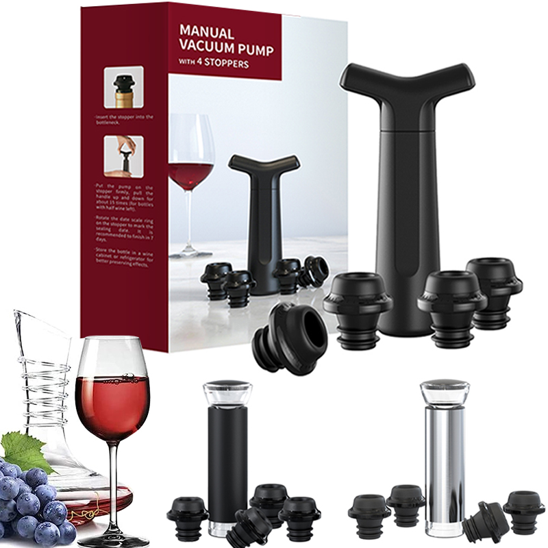 Wine Preservation Pump - Vakumlu Şarap Tıpaları Vakum Pompası 4
