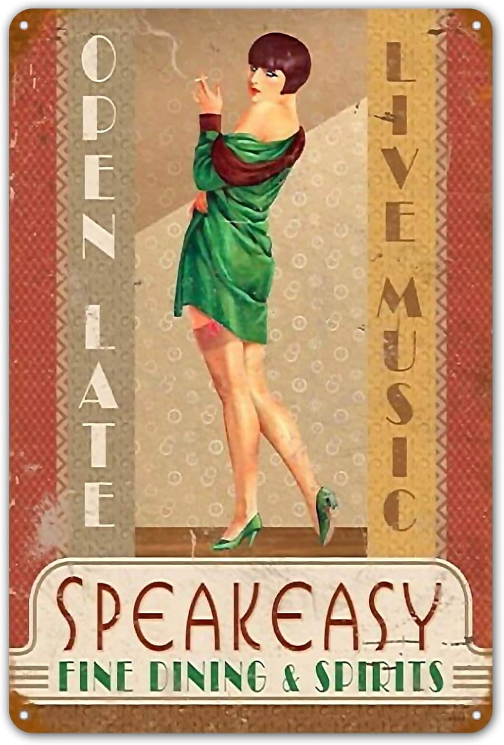 Home Bar And Coffee - Speakeasy Vintage Teneke Metal Tabela Pin-Up