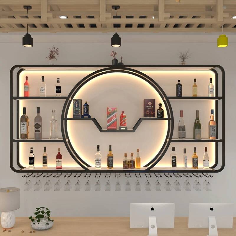 Home Bar Shelves - Şarap Gece Kulübü Vitrin Rafları Yer
