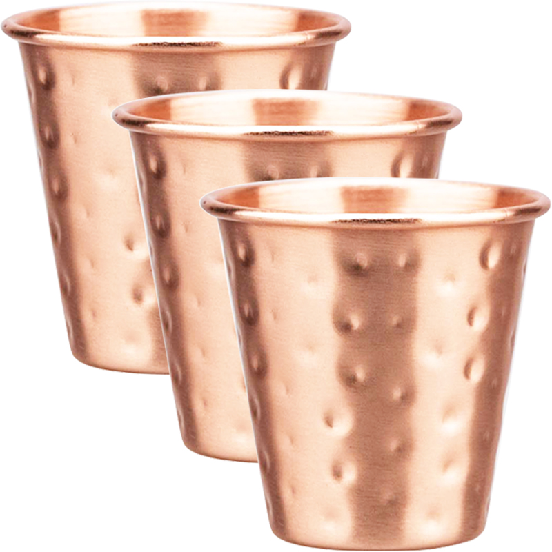 Mule Copper Mug - 3 Adet Yeni 60ml %100 Bakır