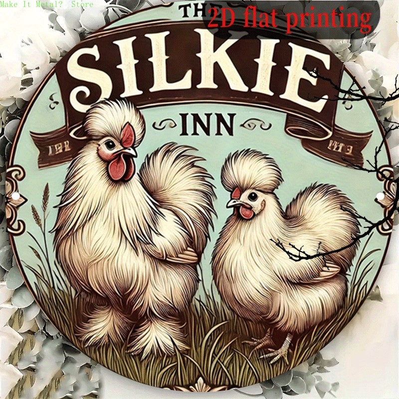Home Bar And Kitchen - Vintage The Silkie Inn Yuvarlak Teneke