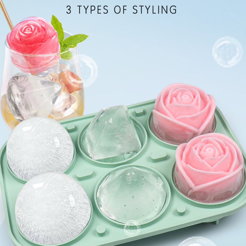 Ice Mold Sphere - 3D Gül Elmas Yuvarlak Buz Küpü