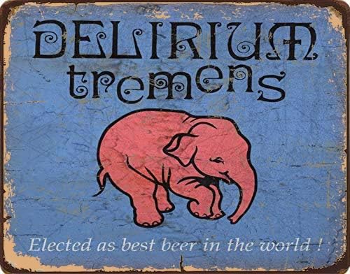 Home Bar And Coffee - Delirium Tremens için teneke tabela Vintage