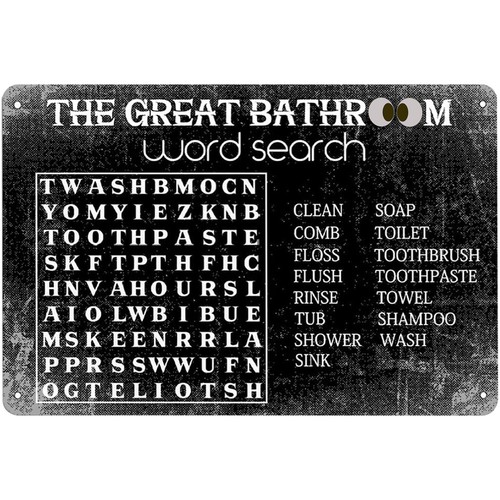 Home Bar Word - Komik Banyo Kelime Arama Metal Tabela