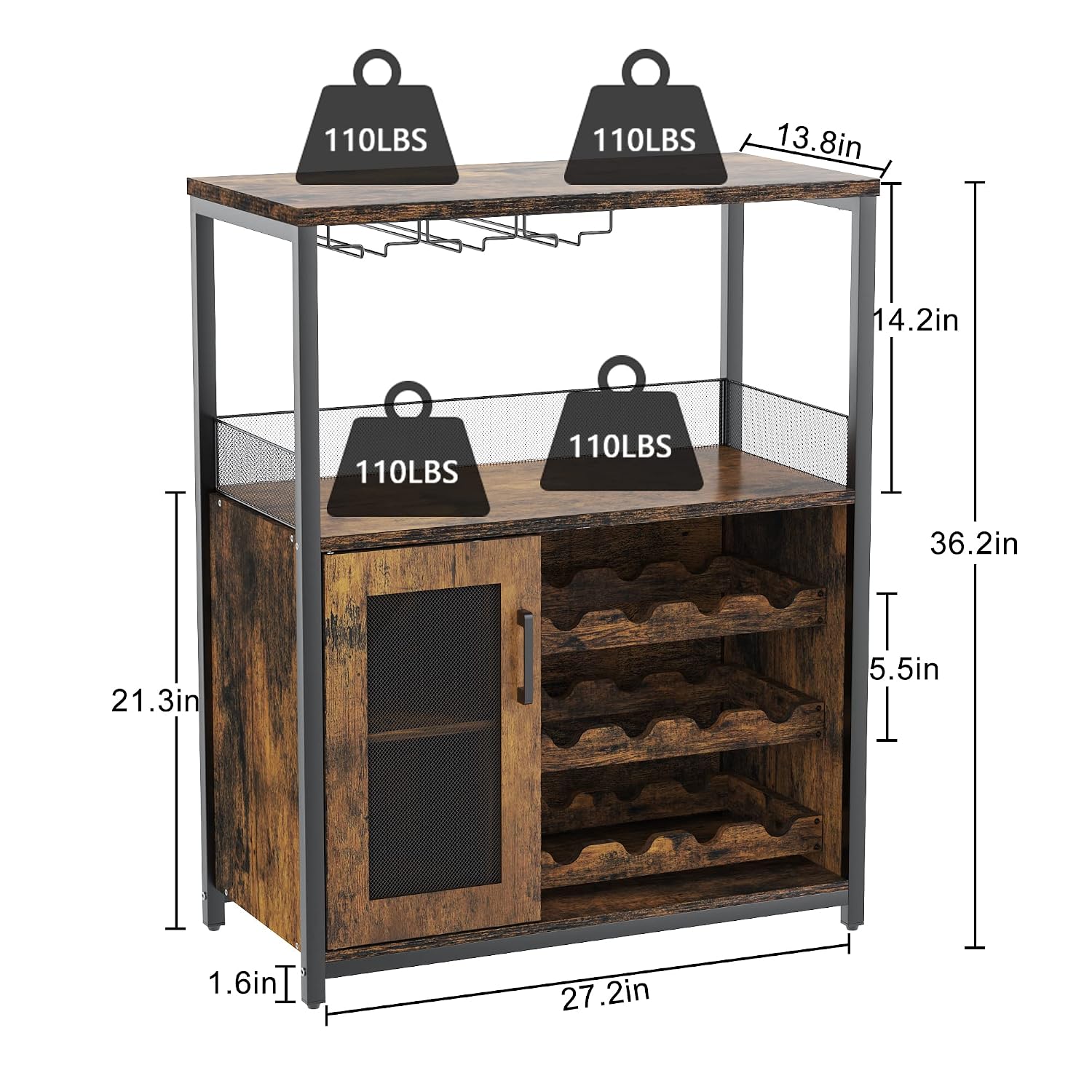 Modern 36 inç Kahverengi Bar D - Home Bar Shelves incelemesi ve fiyatı