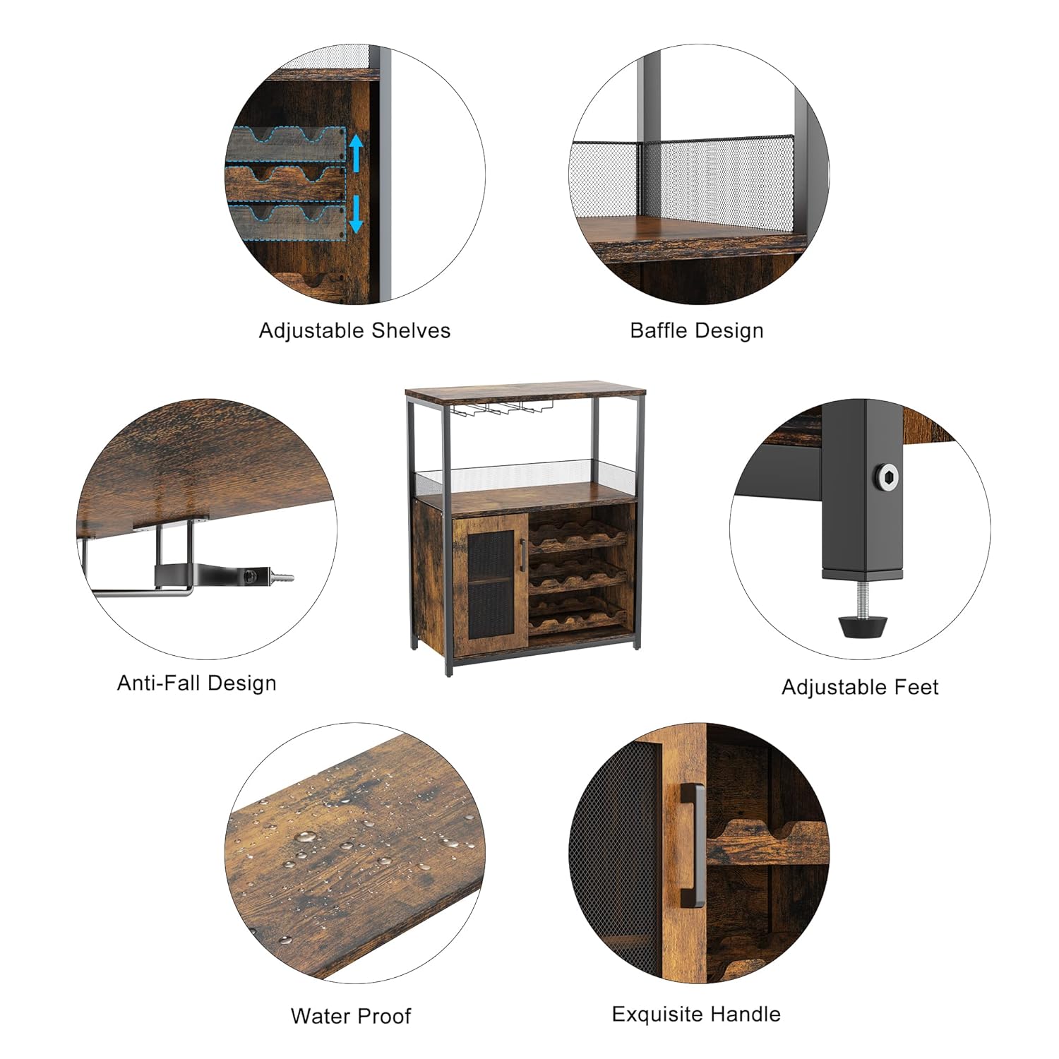 Modern 36 inç Kahverengi Bar D - Home Bar Shelves incelemesi ve fiyatı