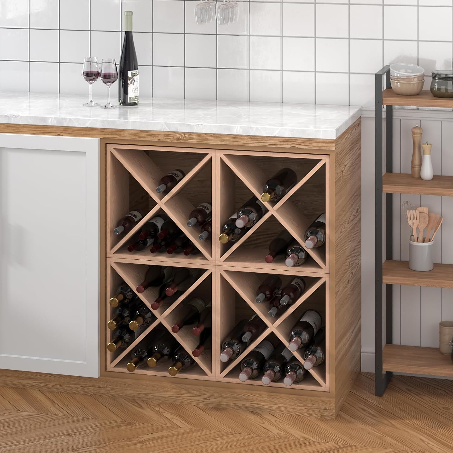96 Şişe Şarap Rafı Tezgah Üstü - Home Bar Shelves incelemesi ve fiyatı